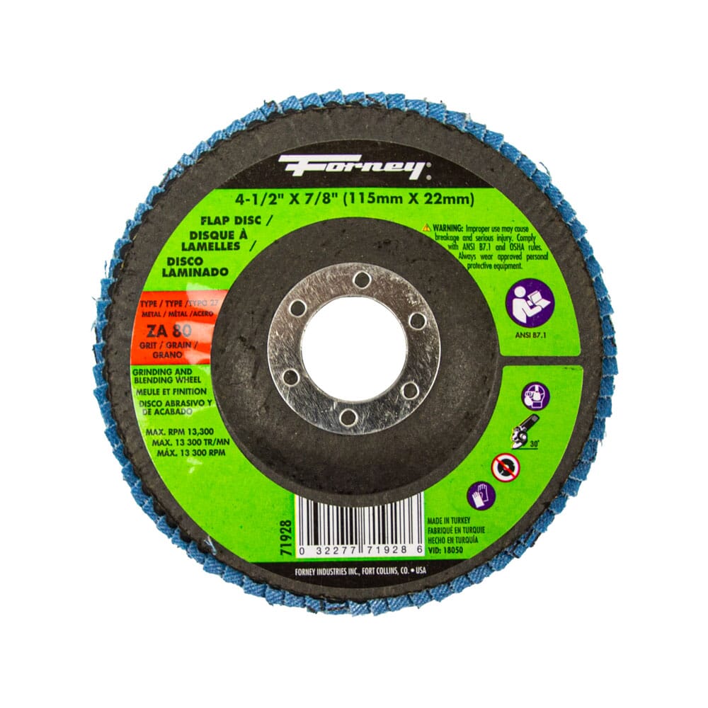 NIID　FinoⅤ Flap Disc, Type 27 (Depressed Center), 4-1/2 in x 7/8 in, ZA80